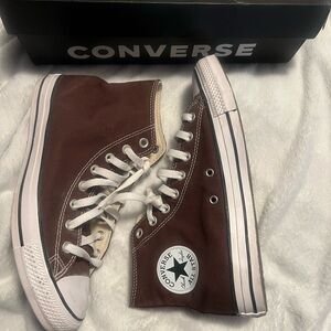 Converse Brown and White High-Top Sneakers